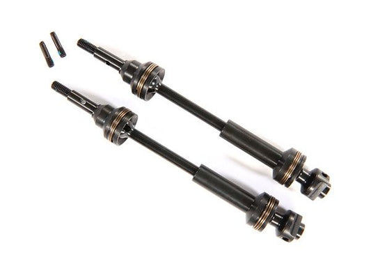 Driveshafts, front, steel-spline CV (x2)