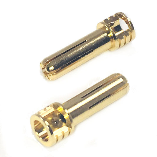 5mm Adjustable Pure Copper Gold Plated Bullet Connectors, Male (2pcs)