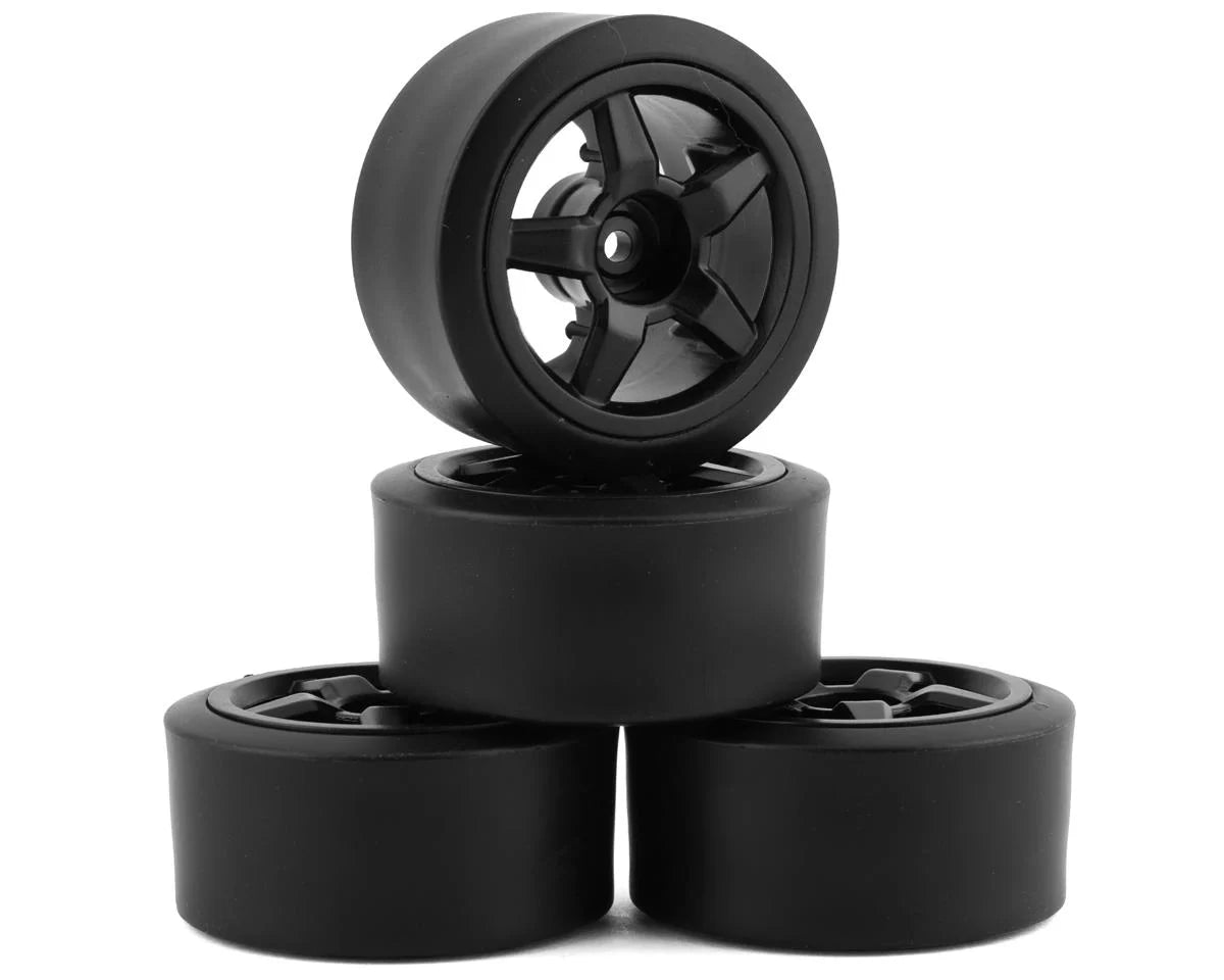 1/16 Pre-Mounted Drift Tires (Black) (4) (w/9mm Hex)