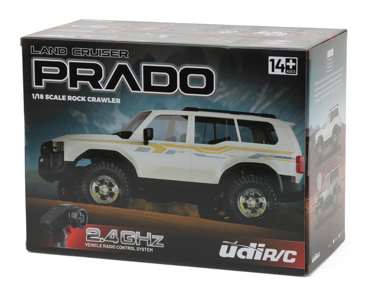 UCX18 Pro Toyota Land Cruiser Prado 1/18 RTR 4WD Brushless Rock Crawler (White) w/2.4GHz Radio, Battery & Charger