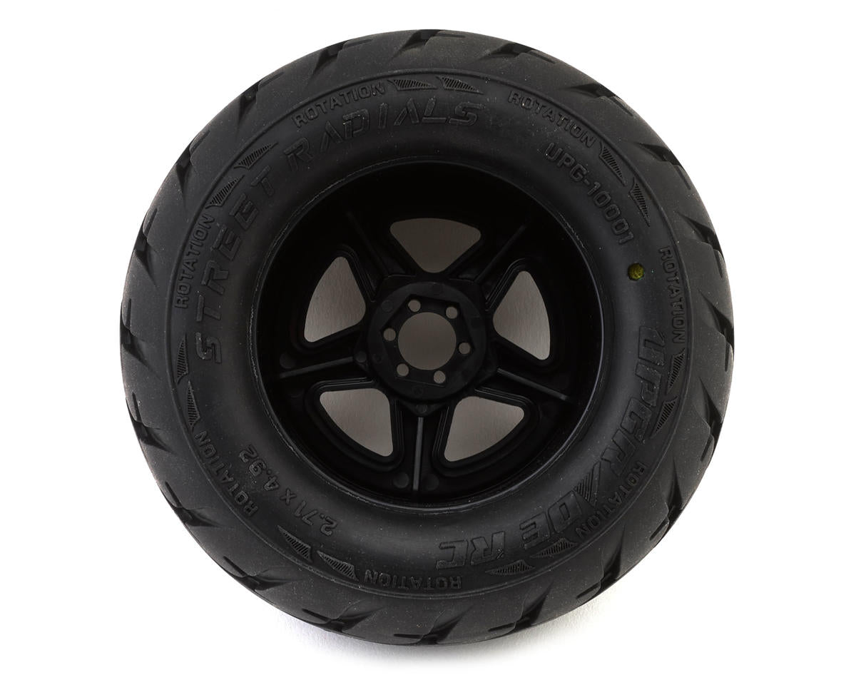 UpGrade RC Street Radials 2.8" Pre-Mounted On-Road Tires w/5-Star Wheels (2) (17mm/14mm/12mm Hex)