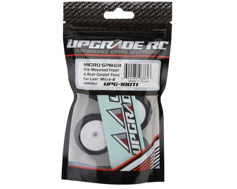 Micro Spiker Pre-Mounted Front and Rear Carpet Tires for Losi® Micro-B (White)
