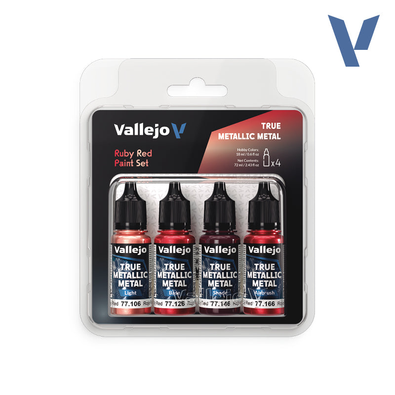 Ruby Red True Metallic Metal Paint Set