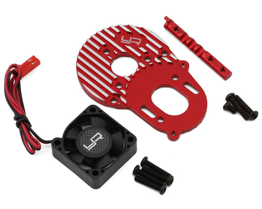 Kyosho Fazer FZD2 Aluminum Multi-Angle Motor Mount Plate Set (Red) w/Tornado High Speed Fan