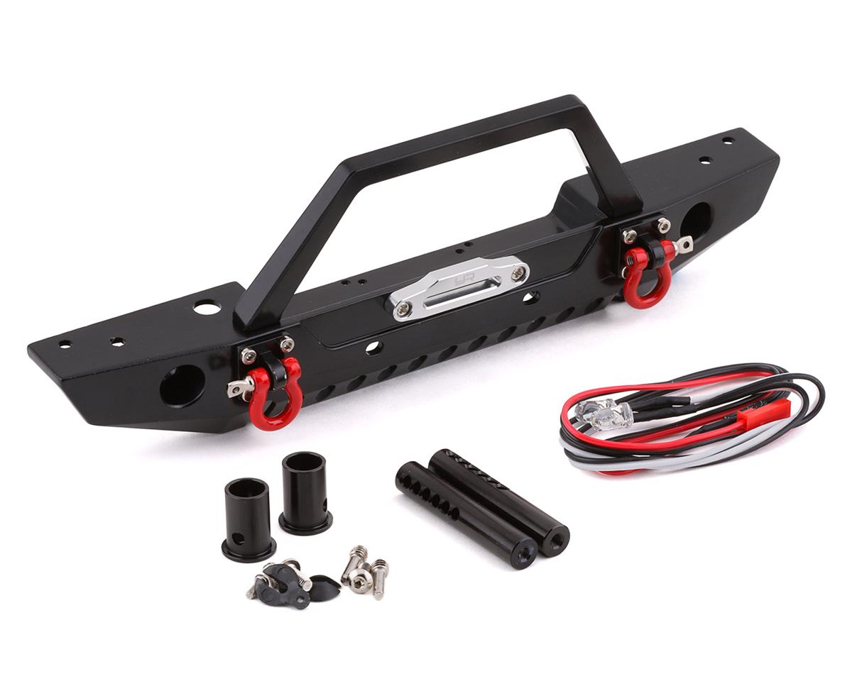 TRX-4/Axial SCX10 II Aluminum Front Bumper w/LEDs (Black)