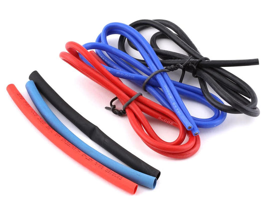 Silicone Wire (Red, Black & Blue)1.9' EACH (14AWG) w/Heat Shrink