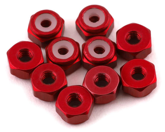 2mm Aluminum Lock Nut (Red) (10)