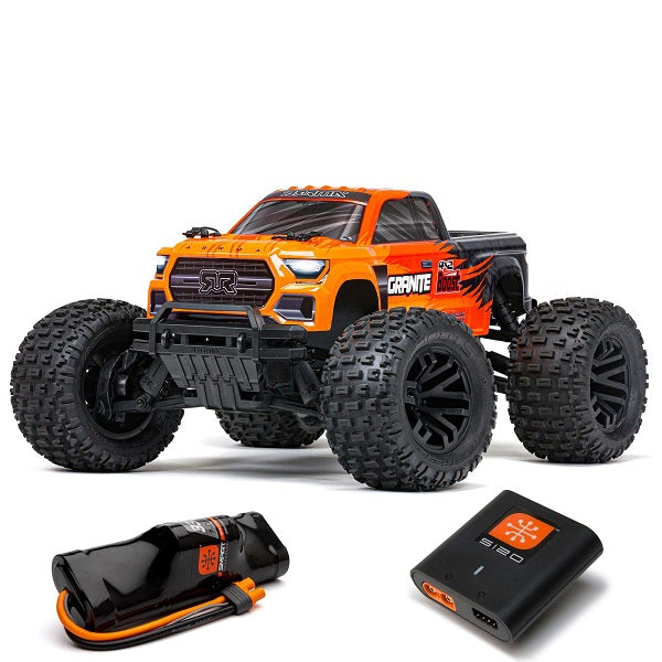 ARRMA GRANITE 4X2 BOOST MEGA 550 Brushed Monster Truck RTR, ORANGE W\ Battery & Charger