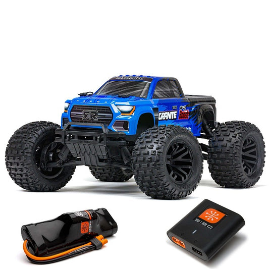 ARRMA GRANITE 4X2 BOOST MEGA 550 Brushed Monster Truck RTR, BLUE w/ Battery & Charger