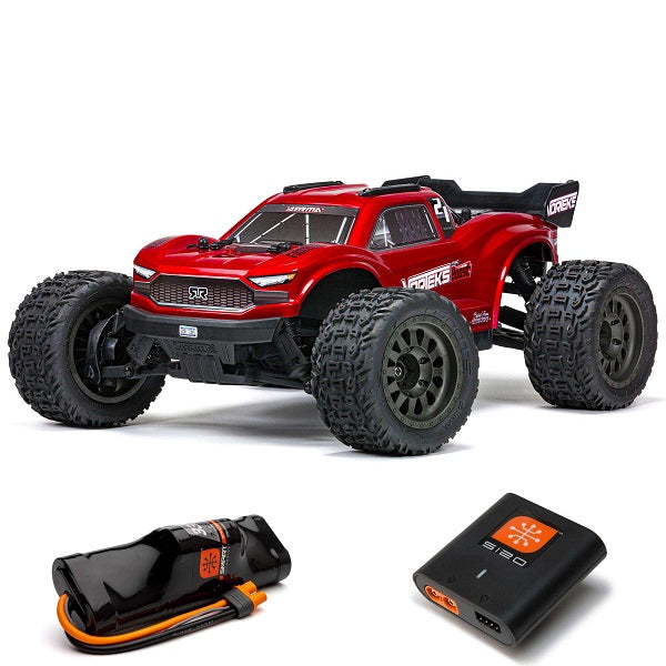 ARRMA VORTEKS 4X2 BOOST MEGA 550 Brushed Stadium Truck RTR, RED W/ BATTERY AND CHARGER