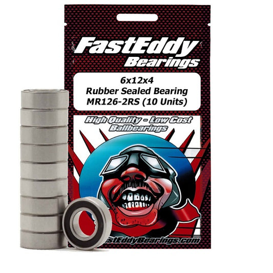 TFE272 Fast Eddy 6x12x4 Rubber Sealed Bearings MR126-2RS (10)