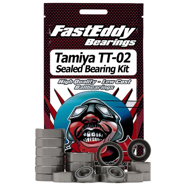 TFE411 Fast Eddy Tamiya TT-02 Chassis Rubber Sealed Bearing Kit