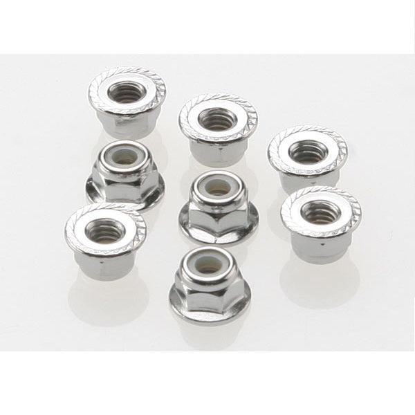 4mm Steel Flanged Serrated Nylon Locknut (8)